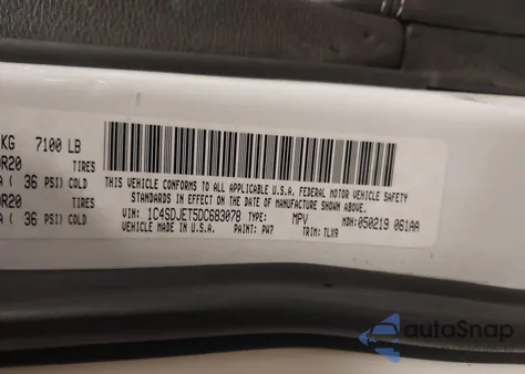 2013 Dodge Durango Citadel z USA, uszkodzony, nr VIN 1C4SDJET5DC683078